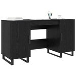 vidaXL Bureau avec porte Chêne noir 140 x 50 x 75 cm Bois d'ingénierie