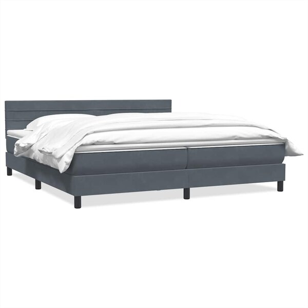 vidaXL Sommier à lattes de lit et matelas gris foncé 200x210cm velours