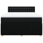 vidaXL Sommier à lattes de lit avec matelas Noir 140x200 cm Tissu