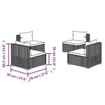 vidaXL Salon de jardin 4 Pièces avec coussins résine tressée gris