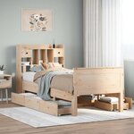 vidaXL Lit bibliothèque sans matelas 75x190 cm bois de pin massif