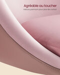 Chaise réglable chaise de coiffeuse fauteuil de bureau pivotant tabouret de bar avec dossier et socle en acier pour bar bureau coiffeuse salle à manger rose 12_0004965