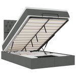 vidaXL Cadre de lit ottoman avec matelas gris foncé 120x190 cm tissu