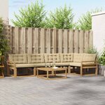 vidaXL Ensemble de canapés d'extérieur 6 pc Blanc et Beige