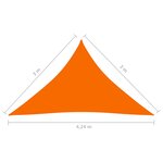 vidaXL Voile de parasol Tissu Oxford triangulaire 3x3x4 24 m Orange