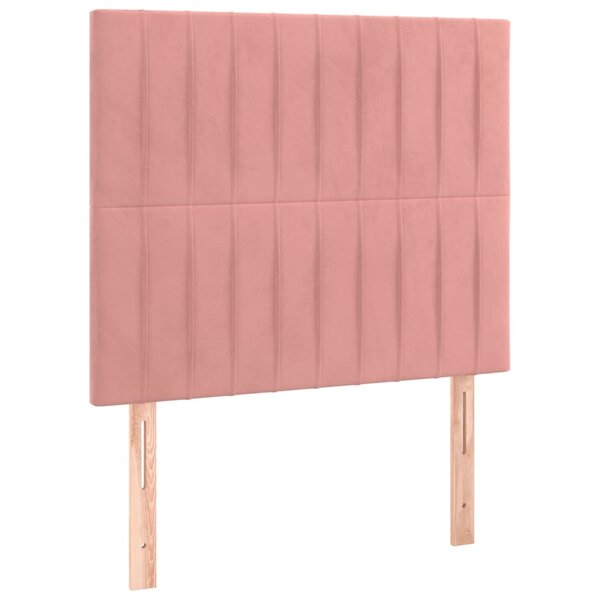 vidaXL Tête de lit Rose 90x5x118/128 cm Velours