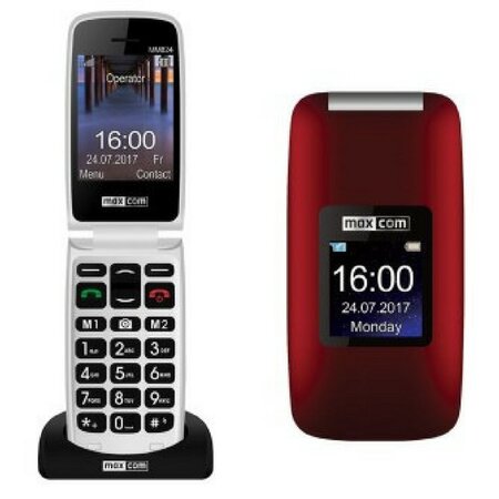 Maxcom comfort mm 824 téléphone portable à clapet  rouge