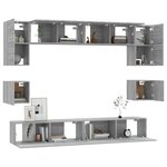 vidaXL Ensemble de meubles TV 8 Pièces Sonoma gris Bois d'ingénierie