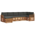 vidaXL Ensemble de canapés d'extérieur 7 pc Naturel et Anthracite