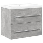 vidaXL Ensemble de meubles de salle de bain 2 Pièces gris béton