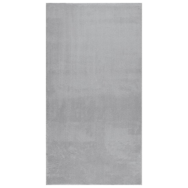 vidaXL Tapis shaggy doux lavable 80x150 cm Antidérapant Gris