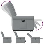 vidaXL Fauteuil inclinable électrique gris clair tissu