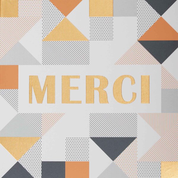 Carte de remerciement lettres or - draeger paris