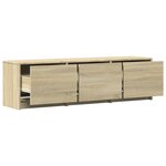 vidaXL Meuble TV avec LED chêne sonoma 140x34x40 cm bois d'ingénierie