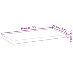 vidaXL Dessus de table 80x40x4 cm rectangulaire bois massif d'acacia