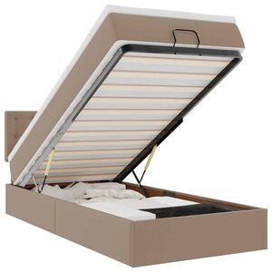 VidaXL Cadre de lit ottoman et matelas cappuccino 80x200 cm similicuir