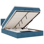 vidaXL Cadre de lit ottoman avec matelas bleu foncé 140x200 cm velours