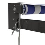 vidaXL Auvent rétractable bleu et blanc 4x3 m tissu et aluminium