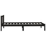 vidaXL Cadre de lit Noir Bois de pin massif 100x200 cm