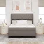 Lit Box Spring vidaXL avec matelas et LED Taupe 140x200 cm en tissu