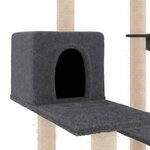 vidaXL Arbre à chat avec griffoirs en sisal gris foncé 82 5 cm