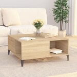 vidaXL Table basse chêne sonoma 80x80x36 5 cm bois d'ingénierie