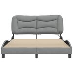 vidaXL Cadre de lit avec lumières LED gris clair 140x190 cm tissu