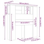 vidaXL Armoire à tête de lit Blanc 100x18 5x102 5 cm