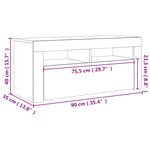 vidaXL Meuble TV avec lumières LED chêne sonoma 90x35x40 cm