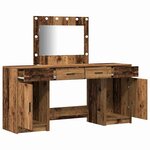 vidaXL Table de Toilette avec tiroir 3 Pièces Marron Bois d'ingénierie