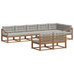vidaXL Ensemble de canapés d'extérieur 8 pc Naturel et gris clair