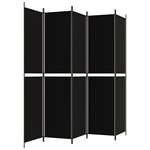 vidaXL Cloison de séparation 5 panneaux Noir 250x220 cm Tissu