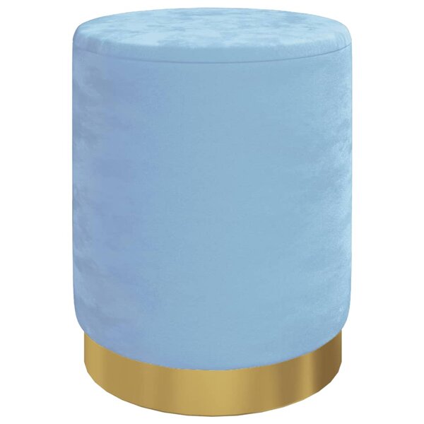 vidaXL Tabouret de rangement rond Bleu clair Velours 31 x 37 cm