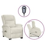 vidaXL Fauteuil de massage Crème Velours