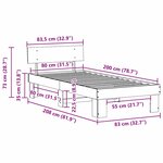vidaXL Cadre de lit Blanc 80 x 200 cm Bois massif en pin