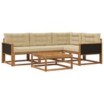 vidaXL Ensemble de canapés d'extérieur 5 Pièces Naturel et Beige