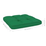 vidaXL Coussins de palette 2 Pièces vert tissu