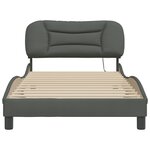 vidaXL Cadre de lit avec LED sans matelas Hvar gris foncé 100x200 cm tissu