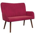 vidaXL Sofa 2 places Bordeaux 115 x 61 x 87 cm Velours