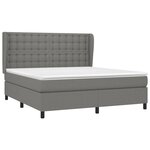 vidaXL Sommier à lattes de lit avec matelas Gris foncé 180x200cm Tissu