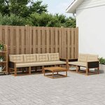 vidaXL Ensemble de canapés d'extérieur 7 Pièces Naturel et Beige