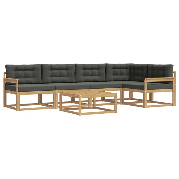 vidaXL Ensemble de canapés d'extérieur 6 pc Blanc et anthracite