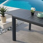 Table de jardin extensible cuba gris aluminium 160/240 x 90 x 75 cm