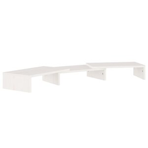 vidaXL Support de moniteur Blanc 80x24x10 5 cm Bois de pin solide