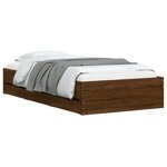 vidaXL Cadre de lit avec tiroirs sans matelas chêne marron 75x190 cm