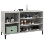 vidaXL Armoire à chaussures Gris béton 102x36x60 cm Bois d'ingénierie