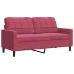 vidaXL Ensemble de canapés 4 Pièces avec coussins Rouge bordeaux Velours
