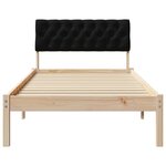 vidaXL Cadre de lit Marron et noir 90 x 200 cm Bois massif en pin