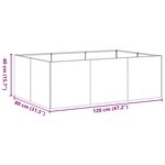 vidaXL Jardinière 120x80x40 cm acier galvanisé