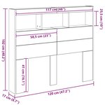 vidaXL Cabinet de Tête de Lit avec LED avec étagère chêne artisanal